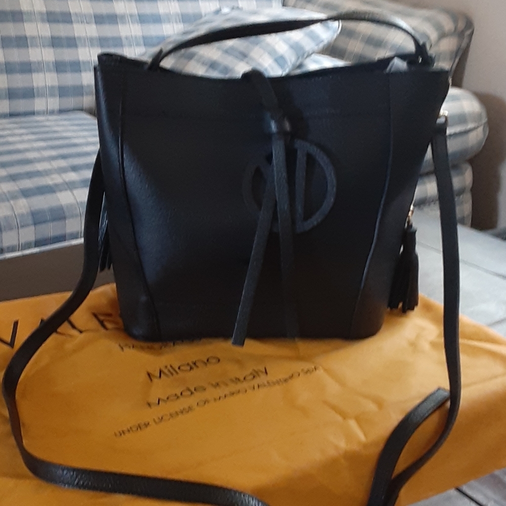 Valentino Black Leather Crossbody Bag